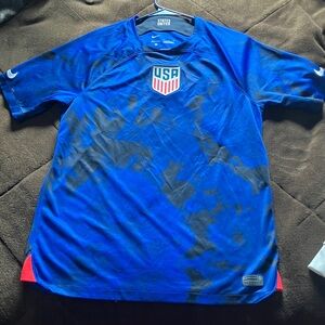 Nike USA Blue and Black Soccer Jersey